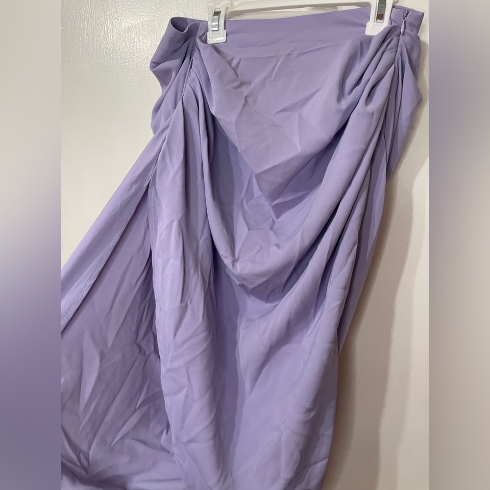 SHEIN Lilac Draped Maxi Skirt with Gathered Detail